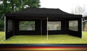 Profi Alu. Vouwtent Easy-Up-Tent. Pop-Up Tent. 3x6m. Zwart. 