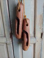 Stel oude houten katrollen ca 30 cm, Antiek en Kunst, Antiek | Gereedschap en Instrumenten, Ophalen of Verzenden