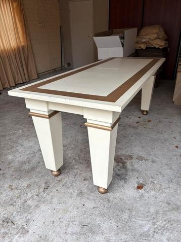 Houten tafel Crème met gold strips AFM 2 mtr x 0.80 beschikbaar voor biedingen