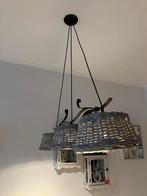 Leuke hanglamp met rieten kapjes, Ophalen, Gebruikt, Landelijk, 75 cm of meer