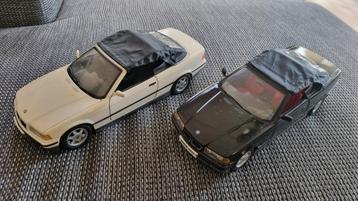 2x BMW E36 325i Cabriolet Maisto, 1:18 beschikbaar voor biedingen