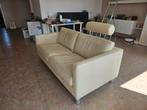 Leren 2-zits bank met hoofdsteun, Huis en Inrichting, Ophalen, Gebruikt, 150 tot 200 cm, Tweepersoons