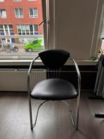Leren, vintage stoel, Ophalen, Zwart, Leer, Zo goed als nieuw