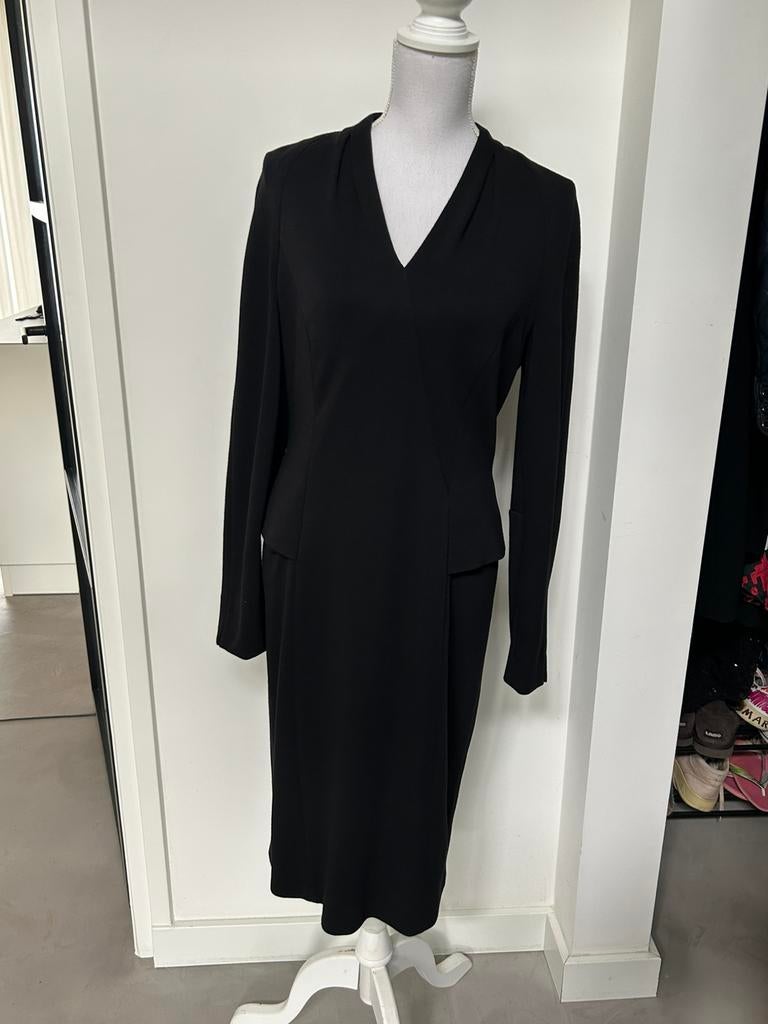 Jurk Escada wol zwart maat 40 gevoerd., Ophalen of Verzenden, Zo goed als nieuw, Maat 38/40 (M), Zwart