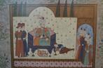 Aquarel op zijde Indiaas Babur stichter vh Moghulrijk Mooi!, Antiek en Kunst, Kunst | Niet-Westerse kunst, Ophalen of Verzenden