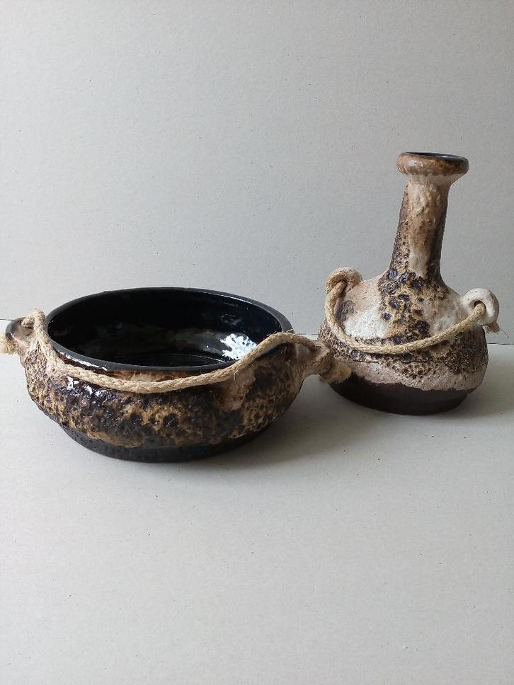 Keramiek vaas/schaal.Fat lava. Dümler/Breiden.Pr.p/stuk, Huis en Inrichting, Woonaccessoires | Vazen, Zo goed als nieuw, Overige kleuren