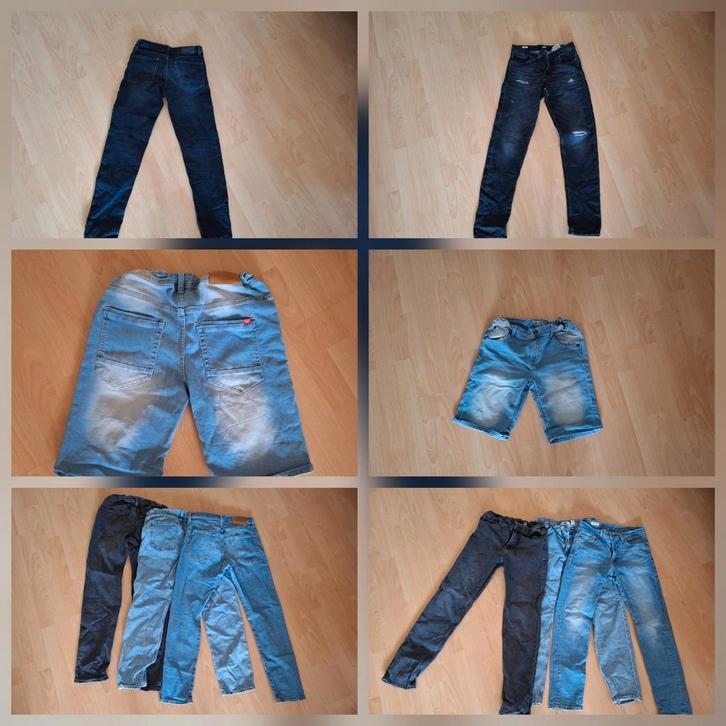 5 spijkerbroeken. Levi, h&m, jack.en Jones. Mt 170, Kinderen en Baby's, Kinderkleding | Kinder-kledingpakketten, Zo goed als nieuw