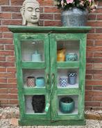 NIEUW PTMD indiaas vitrinekastje indiase kast groen vintage, Ophalen, 50 tot 100 cm, Zo goed als nieuw, Minder dan 100 cm