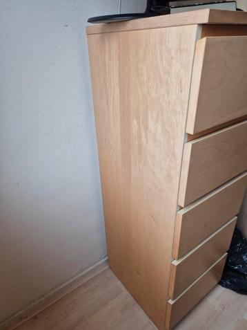 Malm ladekast met 5 lades - berken fineer - afbeelding 2