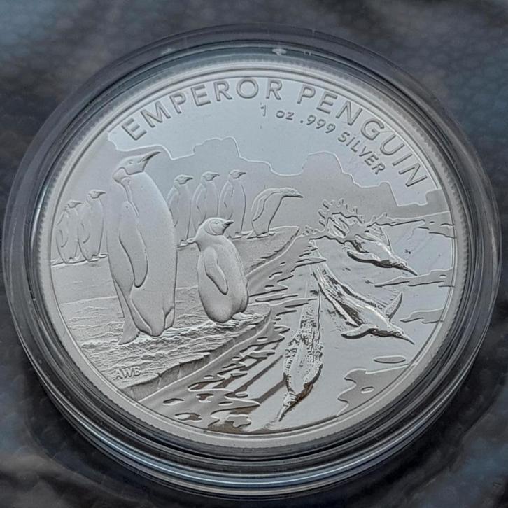 2023 Emperor Penguin - Antartic Territory -1 oz silver, Postzegels en Munten, Postzegels | Oceanië, Ophalen of Verzenden