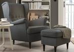 Luxe fauteuil ikea strandmom voetenbank grijs, Huis en Inrichting, Fauteuils, Ophalen, Zo goed als nieuw, 75 tot 100 cm, 50 tot 75 cm