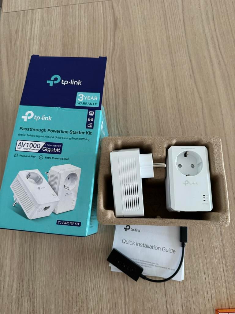 TP-link AV1000 Powerline Kit 1000 Mbit / TL-PA7017P KIT (FR), Computers en Software, Powerlines, Nieuw, Verzenden