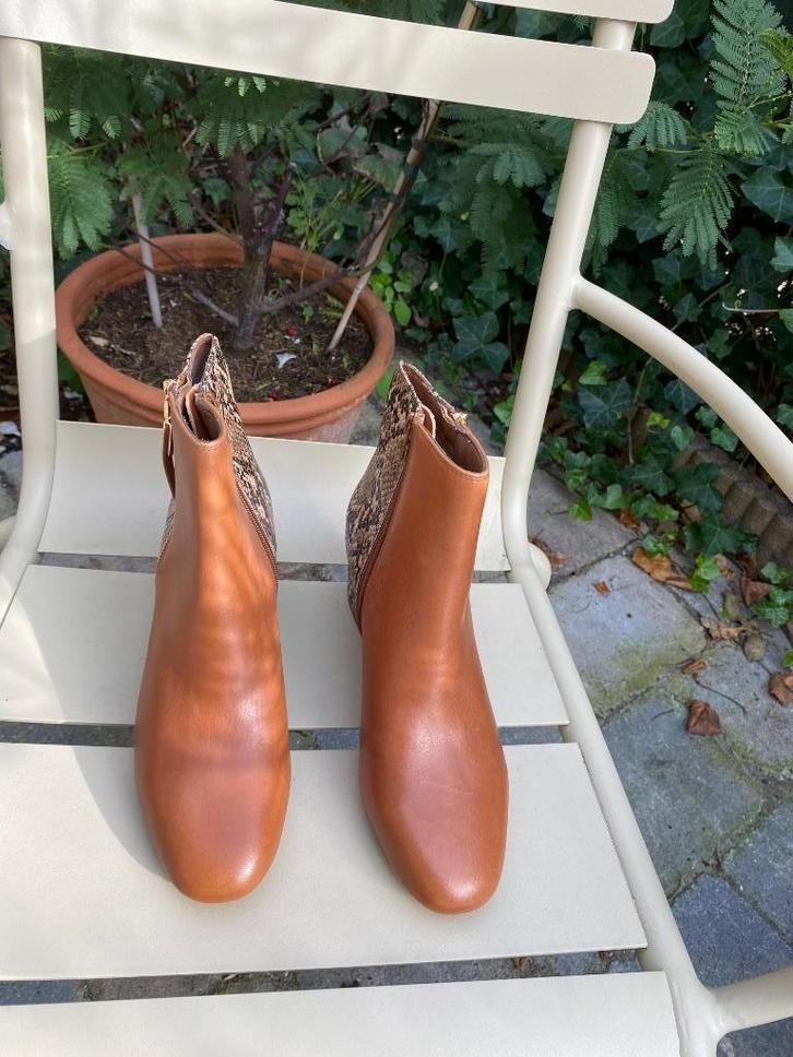 Dune bruine leren enkellaarsjes, maat 39, NIEUW, Kleding | Dames, Schoenen, Nieuw, Lage of Enkellaarzen, Bruin, Ophalen of Verzenden