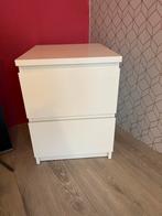 Twee witte IKEA nachtkastjes, Huis en Inrichting, Kasten | Ladekasten, Ophalen, Gebruikt, 1 of 2 laden, Minder dan 100 cm