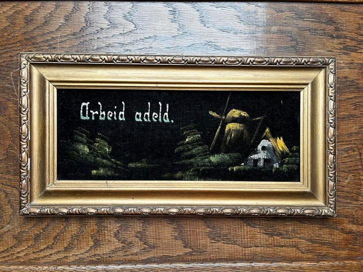 Drie Vintage Schilderijen met Spreuken, Antiek en Kunst, Kunst | Schilderijen | Klassiek, Ophalen