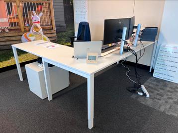 4 x hoekbureau wit 220x190