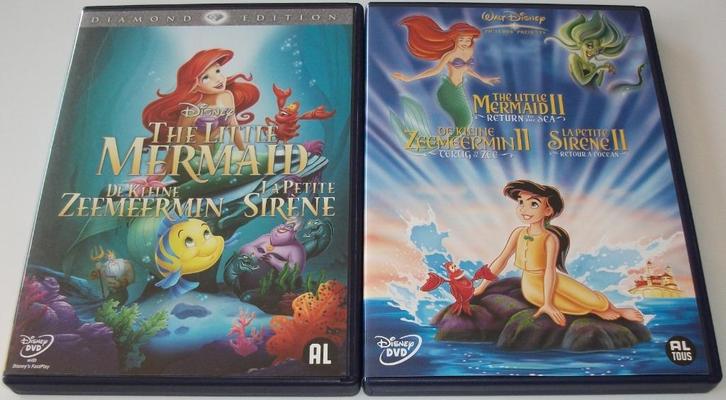 Dvd *** KLEINE ZEEMEERMIN *** Walt Disney Deel 1 + 2, Cd's en Dvd's, Dvd's | Tekenfilms en Animatie, Zo goed als nieuw, Amerikaans