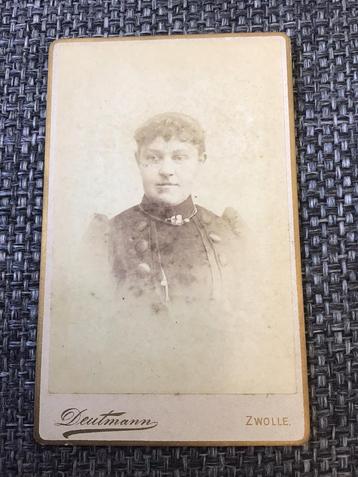 CDV, Vrouw, F.W.H. Deutmann, Zwolle, Carte de Visite beschikbaar voor biedingen
