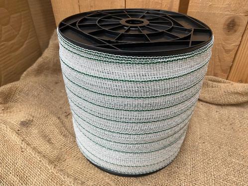 SCHRIKLINT 40mm haspels/200mtr wit-groen, Dieren en Toebehoren, Stalling en Weidegang