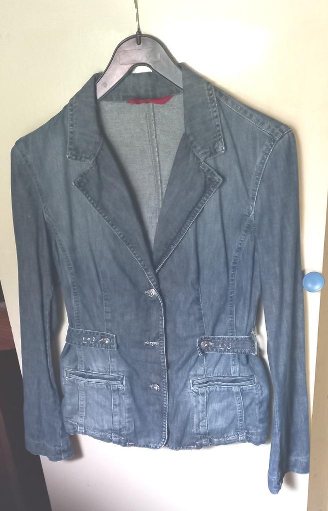 LJ spijkerjasje met glimsteentjes, maat 44, Kleding | Dames, Jassen | Zomer, Zo goed als nieuw, Maat 42/44 (L), Blauw, Ophalen of Verzenden