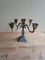 5-armige messing kandelaar, Ophalen of Verzenden, Overige materialen