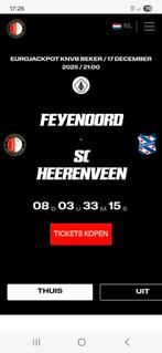 Feyenoord - SC Heerenveen Vak TT, Tickets en Kaartjes