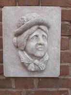 Portret vrouw wanddecoratie betonnen beeld tuinbeeld beton, Ophalen of Verzenden, Nieuw