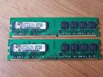 2 x 1 GB Kingston KVR800D2N5K2/2G DDR2 RAM-module. , Ophalen of Verzenden, Zo goed als nieuw, DDR2, Desktop