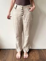Vintage lange broek linnen trachten beige veters knopen 38, Beige, Lang, Maat 38/40 (M), Vintage