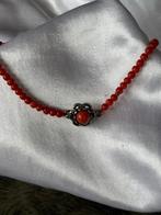 Vintage koraal armband, Sieraden, Tassen en Uiterlijk, Kettingen, Ophalen of Verzenden, Gebruikt, Rood, Steen of Mineraal