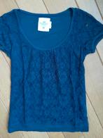 H&M LOGG t- shirt blauw kanten bloemen maat M, Maat 38/40 (M), H&M, Blauw, Ophalen of Verzenden