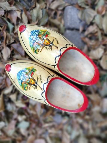 Vintage echte Hollandse houten klompen maat 37/38 beschikbaar voor biedingen