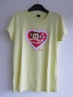 Paul Frank t-shirt lichtgeel met aap en hartje maat L, Maat 38/40 (M), Geel, Ophalen of Verzenden, Zo goed als nieuw