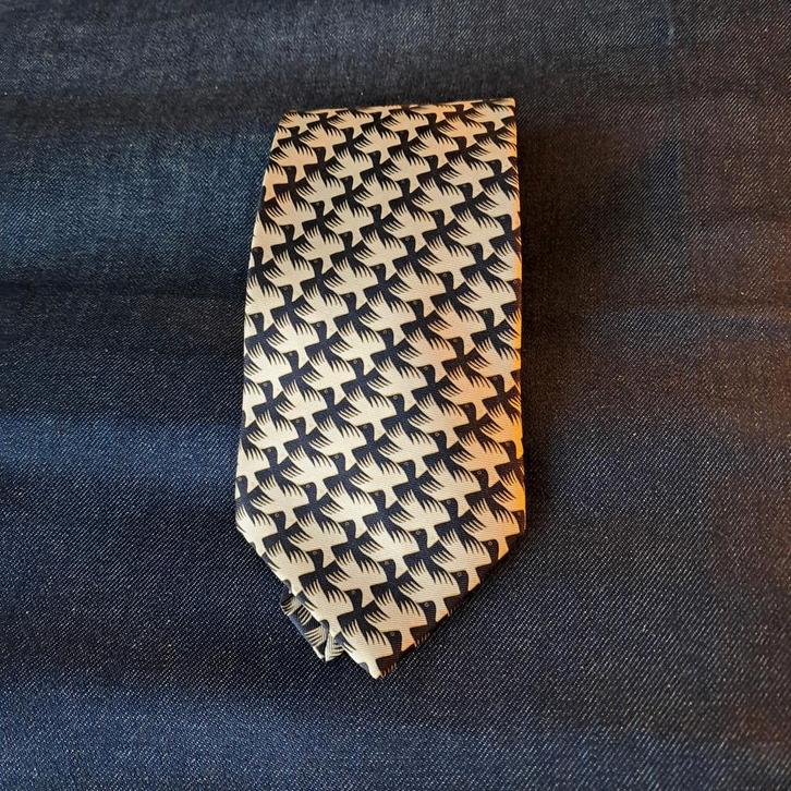 M.C. Escher zijden stropdas vogels, Kleding | Heren, Stropdassen, Zo goed als nieuw, Met patroon, Overige kleuren, Ophalen of Verzenden