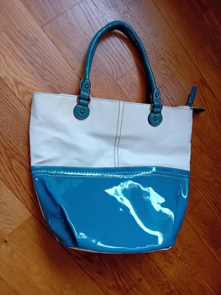 Nieuwe David Jones handtas, wit leer en lak. Super kleur, Sieraden, Tassen en Uiterlijk, Tassen | Damestassen, Nieuw, Handtas