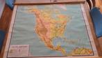 Oude wandkaart schoolkaart Noord-Amerika, Ophalen of Verzenden