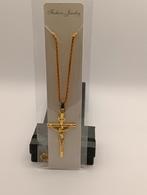 Ketting met kruis hanger, Sieraden, Tassen en Uiterlijk, Kettingen, Nieuw, Ophalen of Verzenden, Goud, Overige materialen