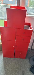 2 rode ladeblokken, 5 deurtjes voor kallax expedit ikea kast, Ophalen, Zo goed als nieuw