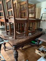 Antieke tafel met 6 stoelen, Antiek en Kunst, Antiek | Meubels | Kasten, Ophalen