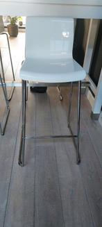 bartafel met 4 witte barkrukken, Ophalen of Verzenden, Gebruikt