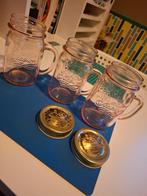 3 Mason Jar Glazen met Deksel, Ophalen of Verzenden, Zo goed als nieuw