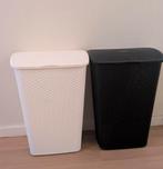 Wasmanden - Wit en Zwart - Set van 2, Huis en Inrichting, Woonaccessoires | Prullenbakken, Kunststof, Gebruikt, 50 tot 75 cm, 40 liter of meer