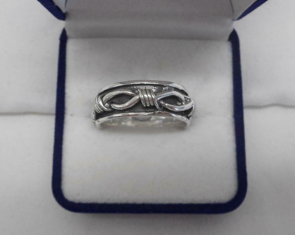Zilveren unisex ring maat 20.75  nr.1783, 20 of groter, Verzenden, Zo goed als nieuw, Dame of Heer