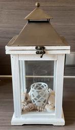Witte lantaarn met RM accessoires, Ophalen, Zo goed als nieuw, Hout