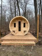 Red cedar "Schooner" buiten barrel sauna ook in thermowood, Ophalen, Fins of Traditioneel, Wellnessandgarden, Info@leisure-wellness-group.com