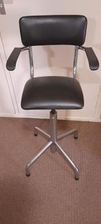 Vintage kapperstoel, kinder, i.g.st, zwart,chroom, Huis en Inrichting, Stoelen, Ophalen, Overige materialen, Gebruikt, Zwart