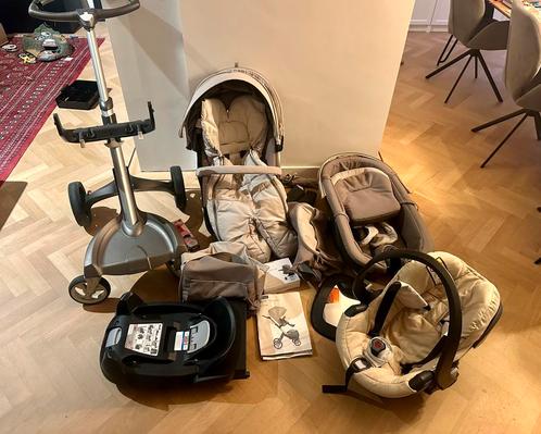 Stokke Xplory wandelwagen met wieg, autostoel en autoadapter, Kinderen en Baby's, Kinderwagens en Combinaties, Gebruikt, Kinderwagen
