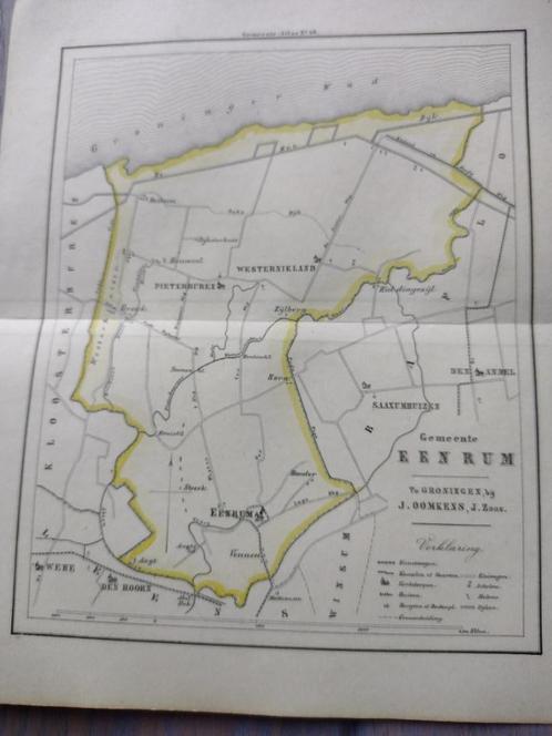 49 Eenrum Pieterburen Horn Den Andel Westerneiland 1862, Antiek en Kunst, Kunst | Litho's en Zeefdrukken