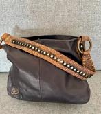 Zwarte handtas met studs, Ophalen of Verzenden, Gebruikt, Bruin