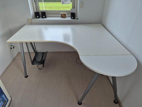 Ikea Galant bureau (hoek/wit) + extra's, Huis en Inrichting, Bureaus, Gebruikt, Bureau, Ophalen